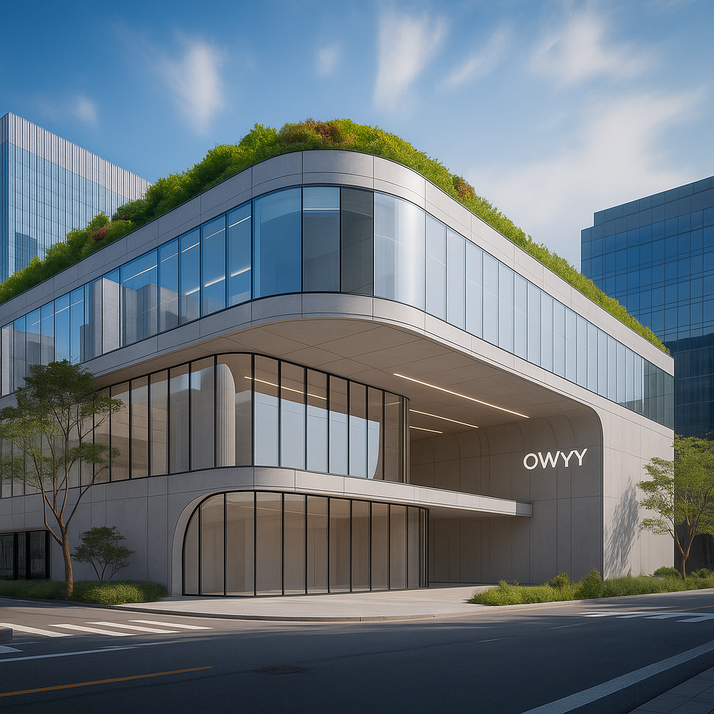 OWYY Entertainment headquarters building, symbol of youth and creative music